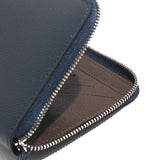 L字型ファスナーロングウォレット(ネイビー×ブラウン)