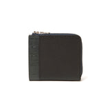 L字型ファスナーミニウォレット(ネイビークロコ×ブラックシュリー)