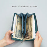 L字型ファスナー薄型ウォレット(アイスグレー×ネイビー)