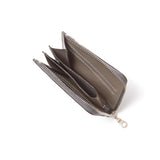 L字型ファスナーミニウォレット(グレークロコ×ブルーシュリー)