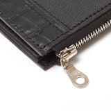 L字型ファスナーミニウォレット(ブラッククロコ×ブラックシュリー)