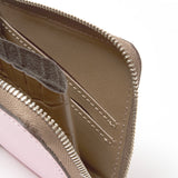 L字型ファスナーミニウォレット(エトープクロコ×チェリーブロッサムシュリー)