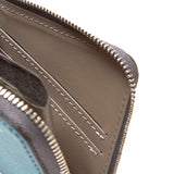 L字型ファスナーミニウォレット(グレークロコ×ブルーシュリー)