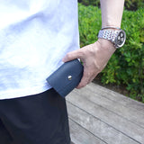 三つ折りコンパクトウォレット(ネイビー×ブラウン)