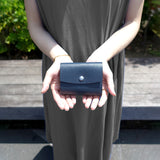 三つ折りコンパクトウォレット(ネイビー×ブラウン)