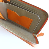 L字型ファスナーロングウォレット(オレンジ×エトープ)