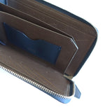 L字型ファスナーロングウォレット(ネイビー×ブラウン)