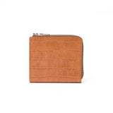 L字型ファスナーミニウォレット(キャメルクロコ)