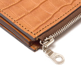 L字型ファスナーミニウォレット(キャメルクロコ)