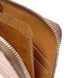 L字型ファスナーミニウォレット(キャメルクロコ)