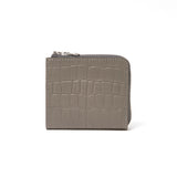 【予約商品】L字型ファスナーミニウォレット(グレークロコ)