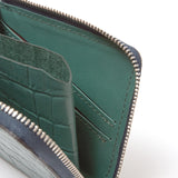 L字型ファスナーミニウォレット(グリーンクロコ)