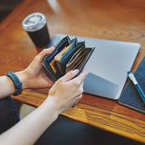 【予約商品】L字型ファスナーミニウォレット(グレークロコ)