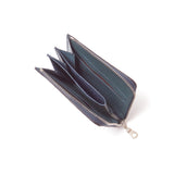 L字型ファスナーミニウォレット(ネイビークロコ)