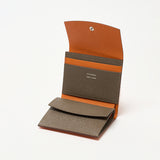 三つ折りコンパクトウォレット(オレンジ×エトープ)