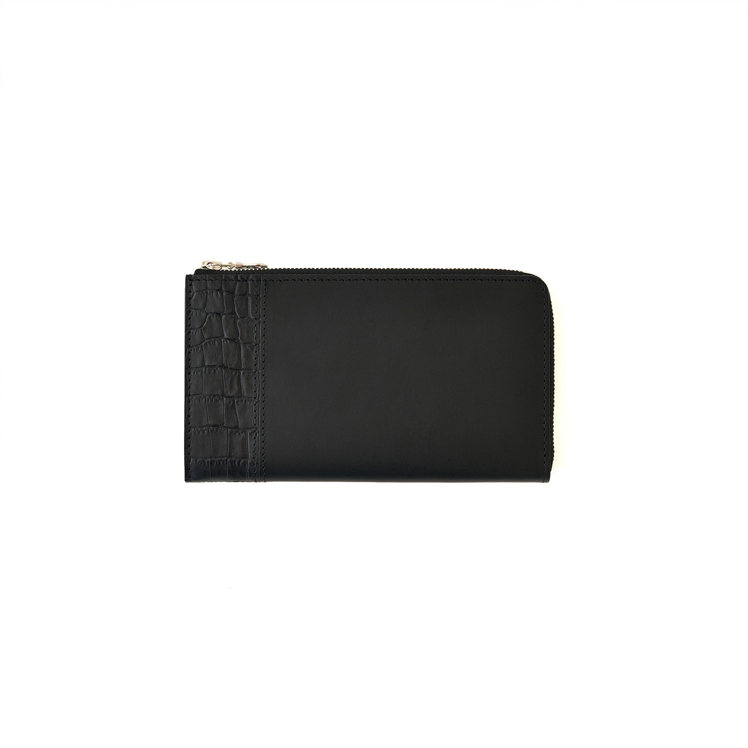 【Special Price/数量限定】L字型ファスナーロングウォレット(ブラッククロコ×ブラックスムース)