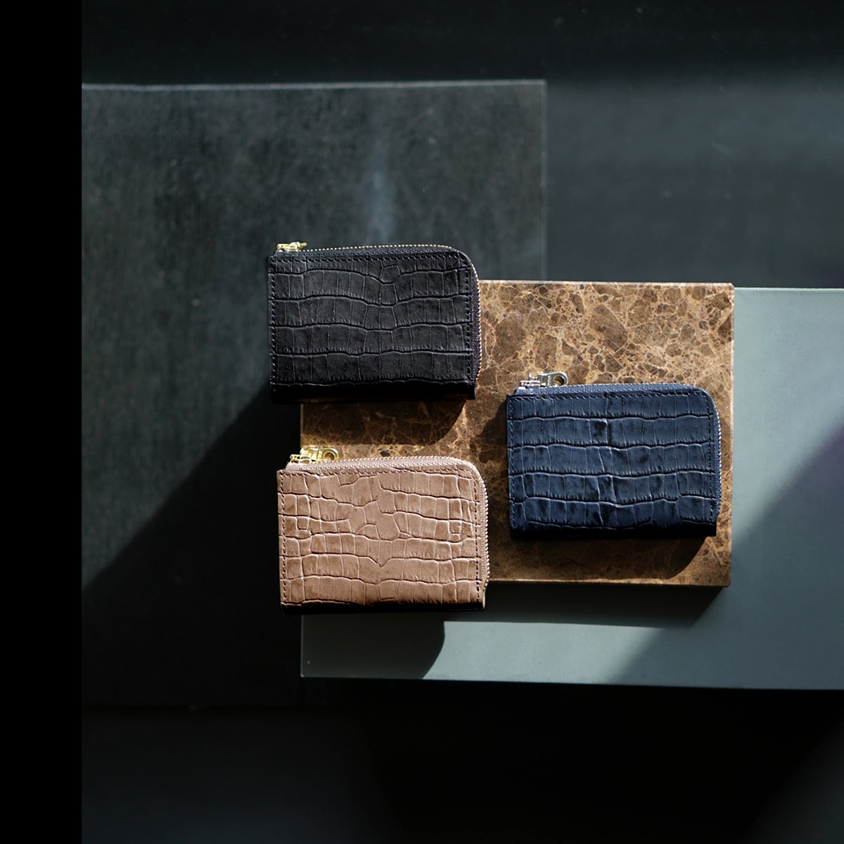 マイクロウォレットL字ファスナー型(ブラック)